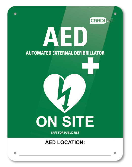 CARDIACT Poly AED On Site Sign 22.5 x 30cm