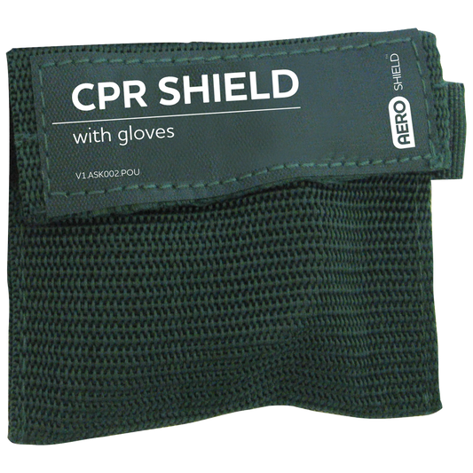 AEROSHIELD Key Ring CPR Face Shield + Gloves (GST Free)