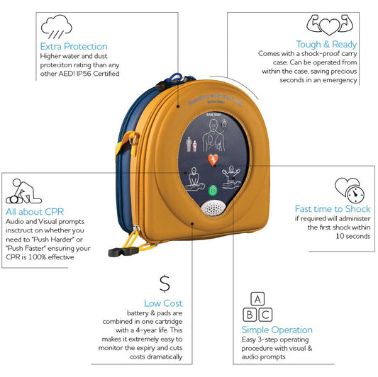 HEARTSINE Samaritan 500P Semi-Automatic Defibrillator (CPR Advisor) (GST Free)